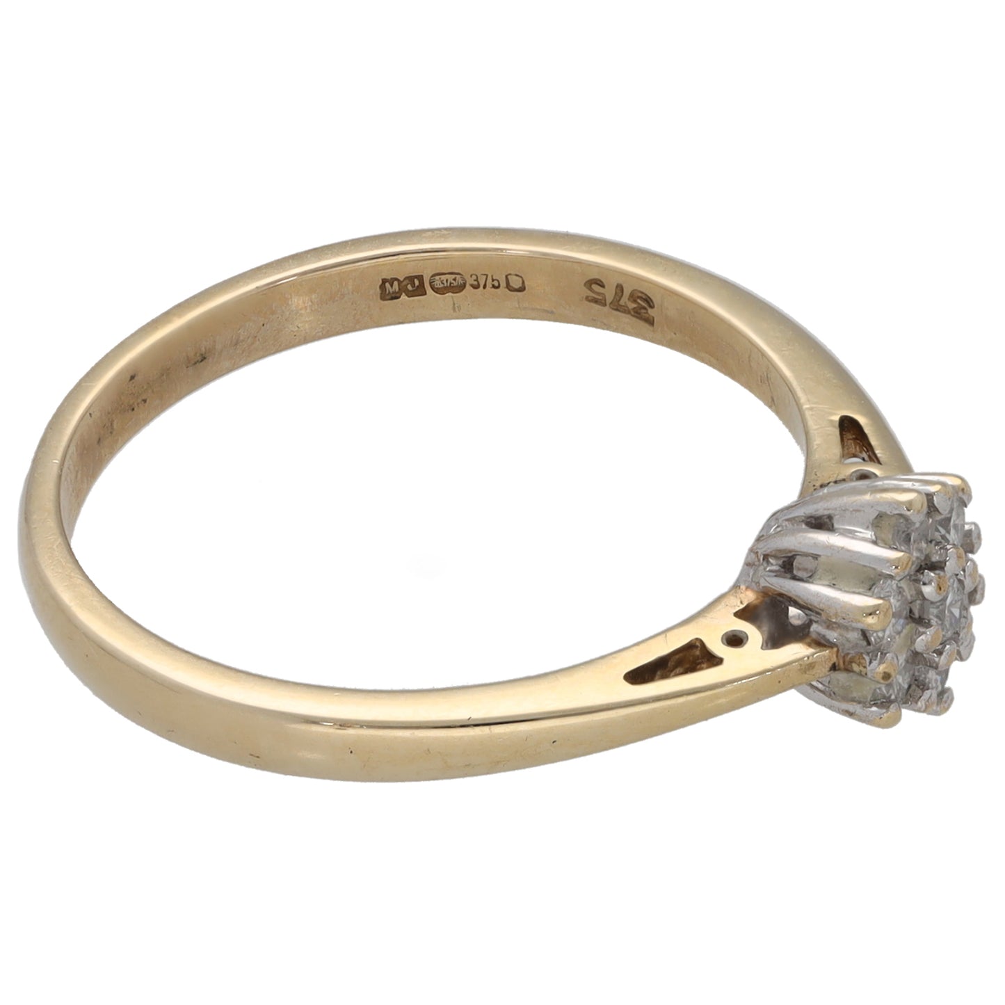 9ct Gold 0.15ct Diamond Cluster Ring Size M