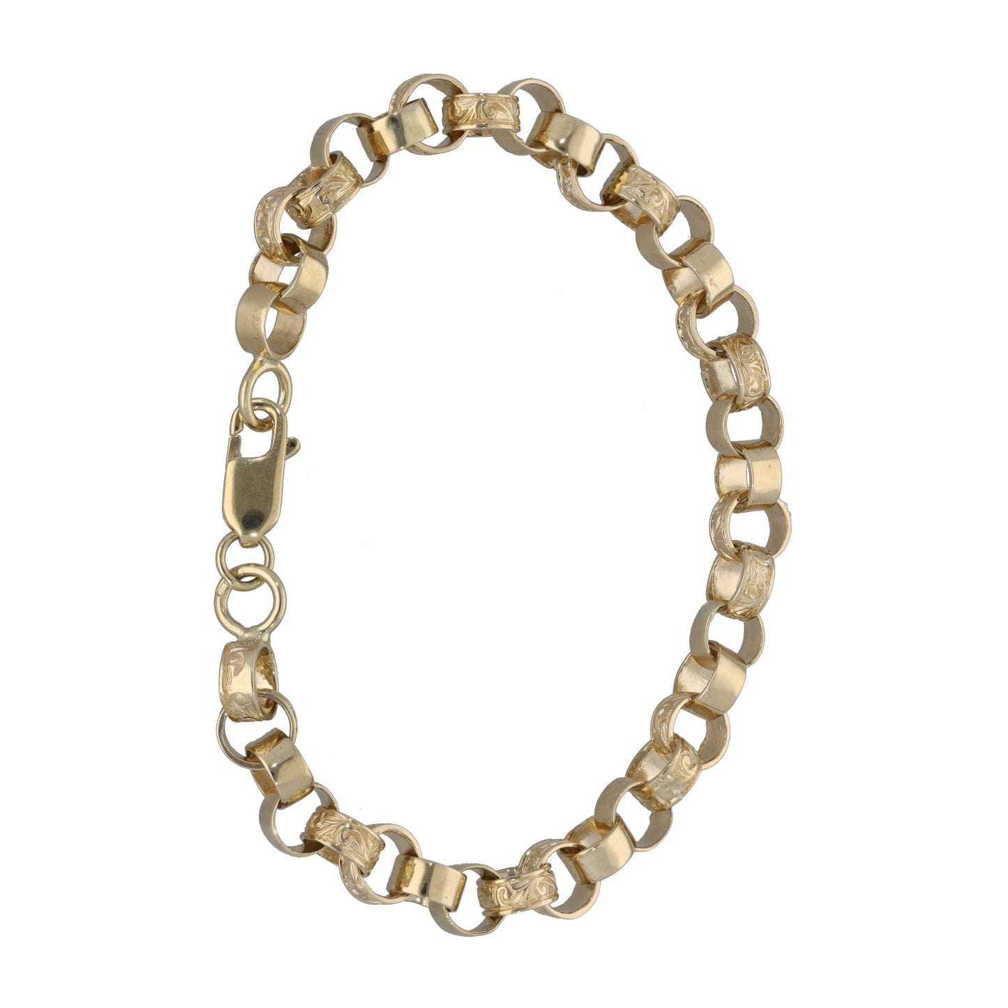 9ct Gold Patterned Belcher Bracelet