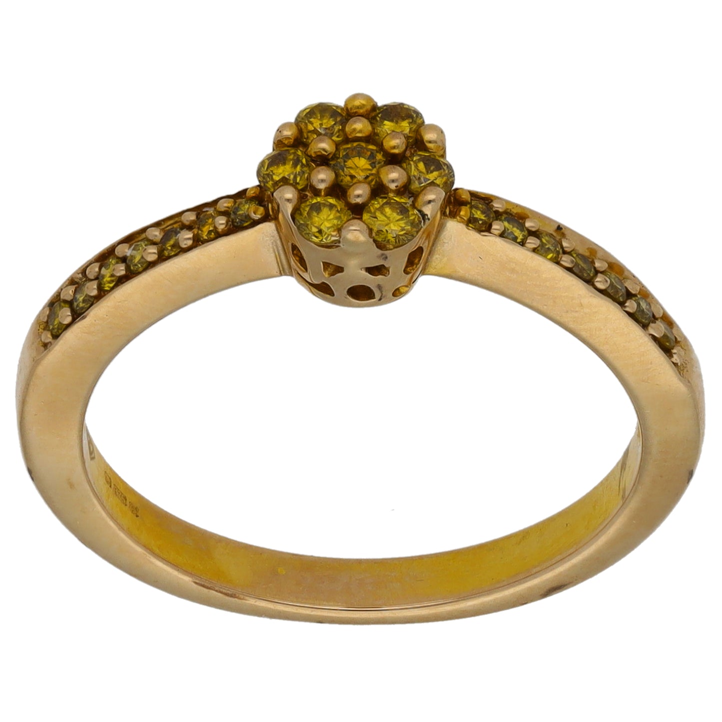 9ct Gold 0.21ct Diamond Cluster Ring Size N
