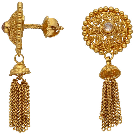 22ct Gold Cubic Zirconia Drop Earrings