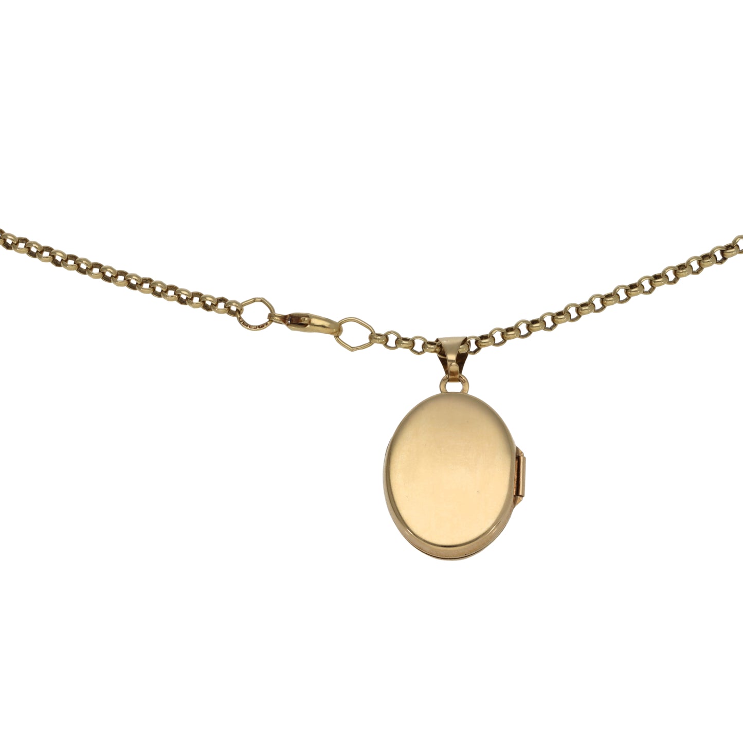9ct Gold Patterned Locket Pendant With Chain