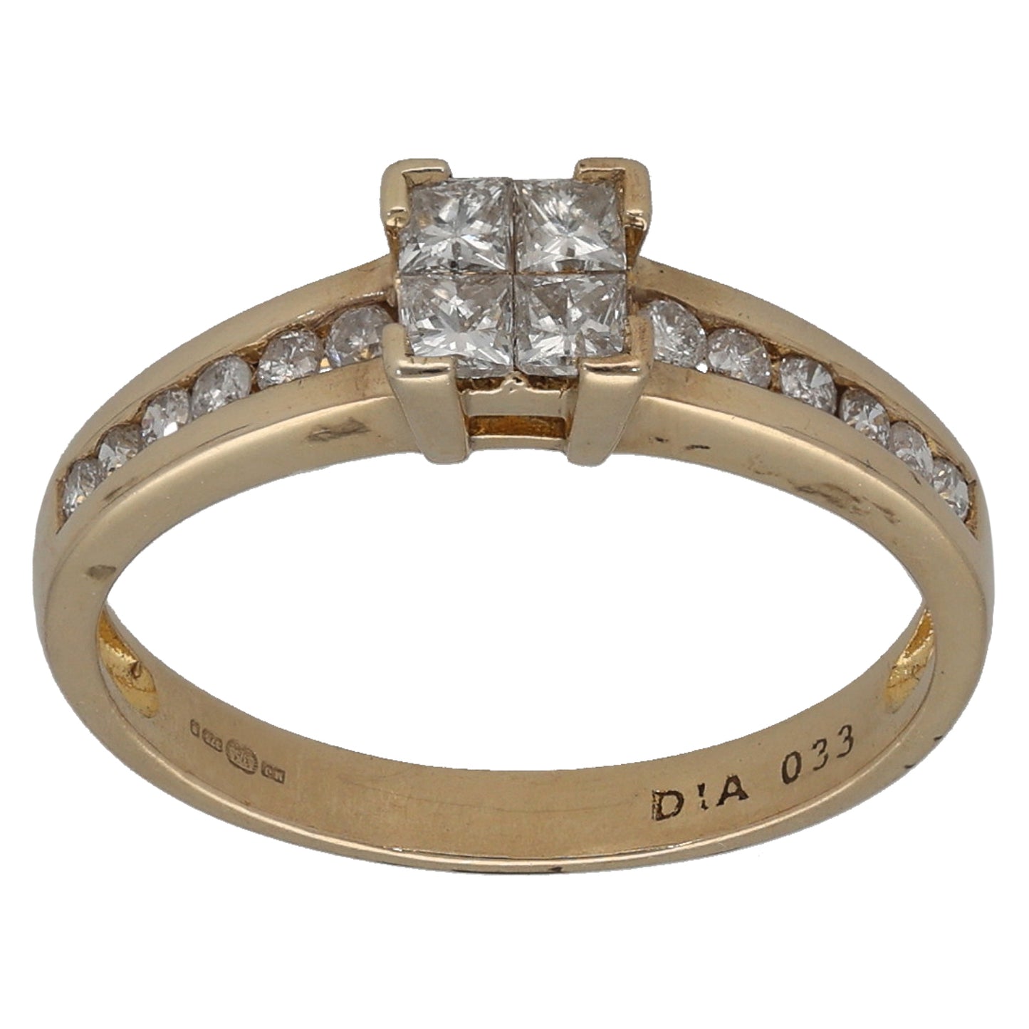 9ct Gold 0.32ct Diamond Dress/Cocktail Ring Size K