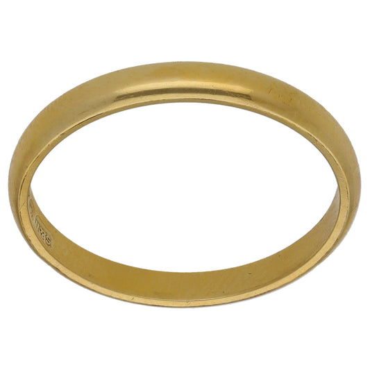 18ct Gold Plain Wedding Ring Size P