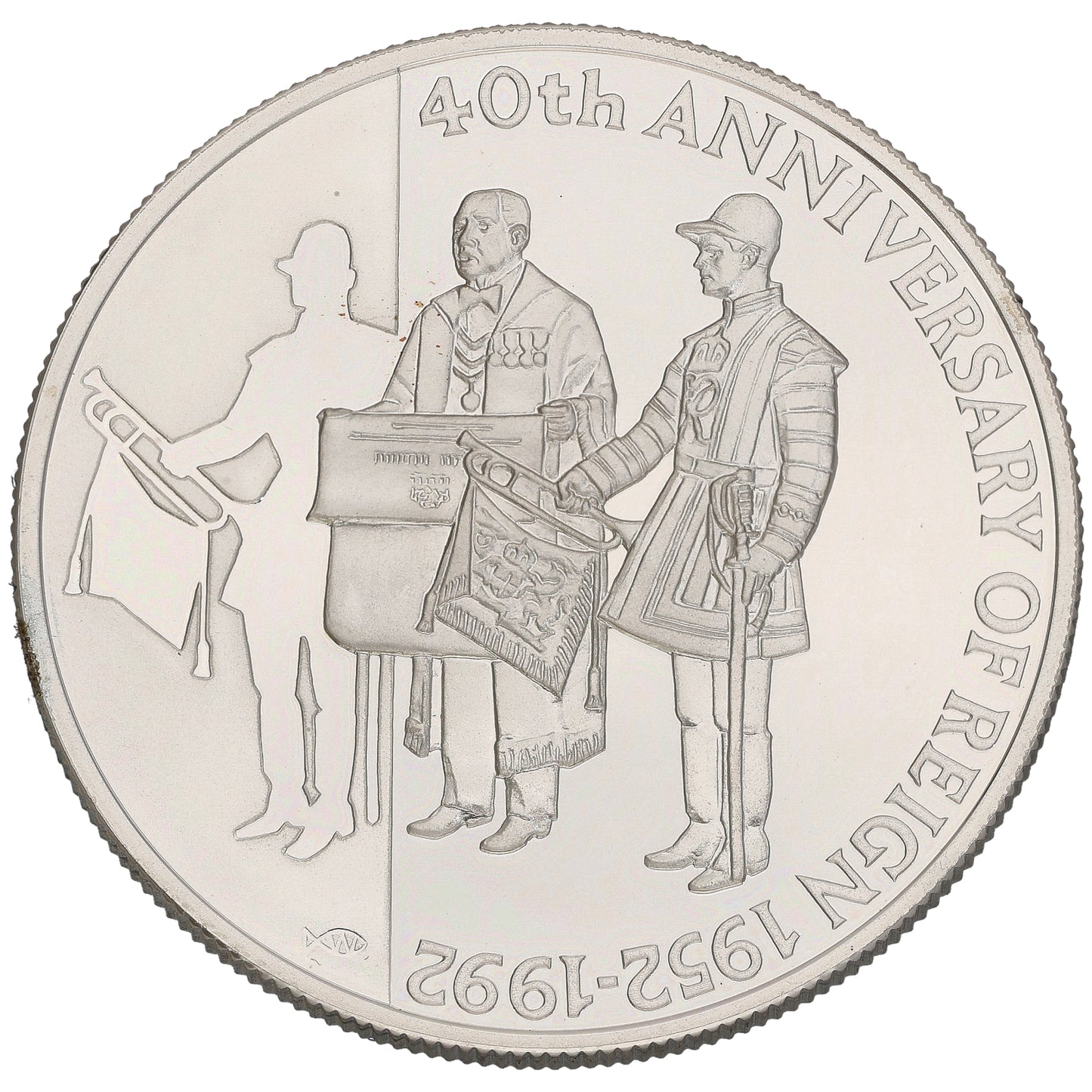 Sterling Silver 40th Anniversary Of Reign Coin 50 Pence 1992