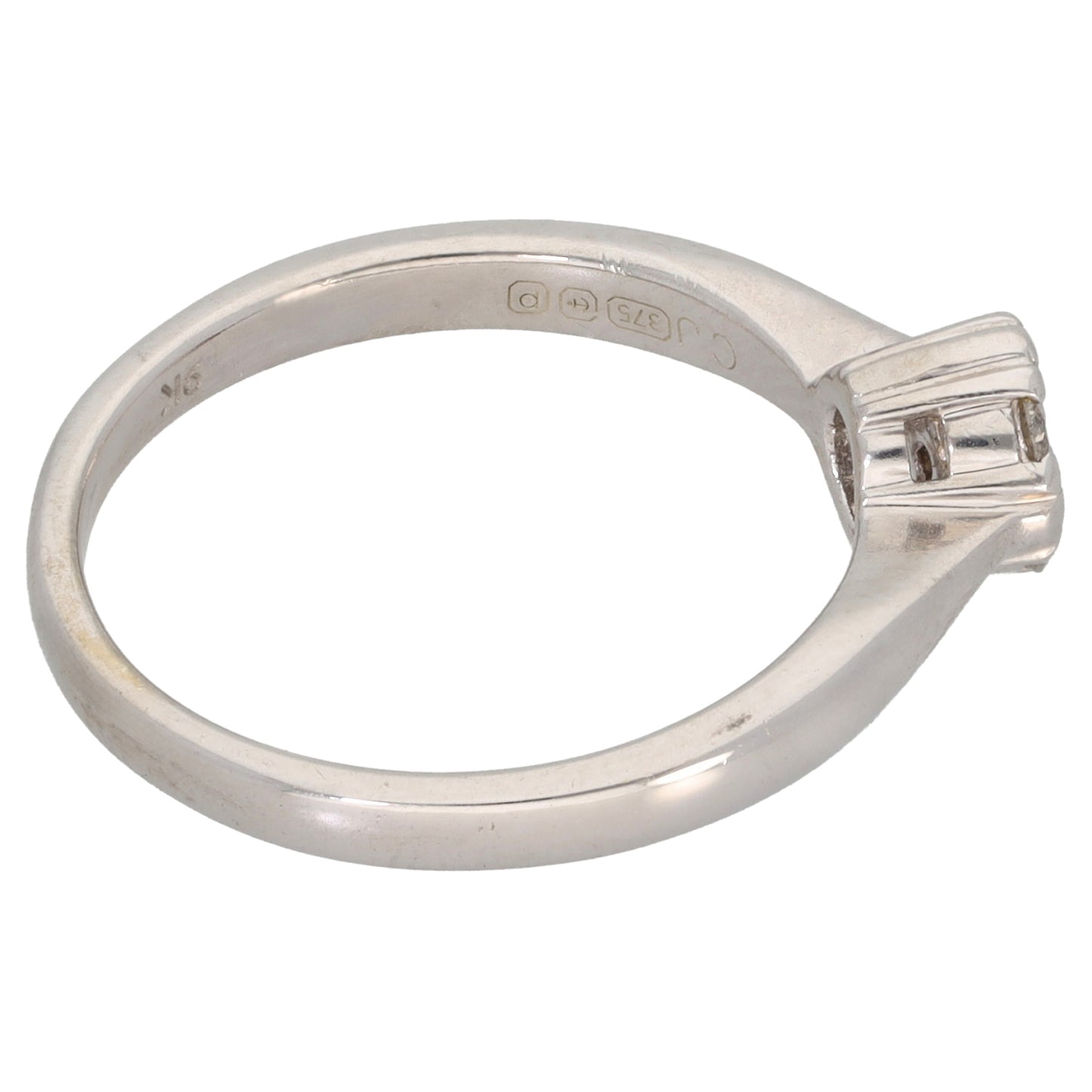 9ct White Gold 0.13ct Diamond Cluster Ring Size L