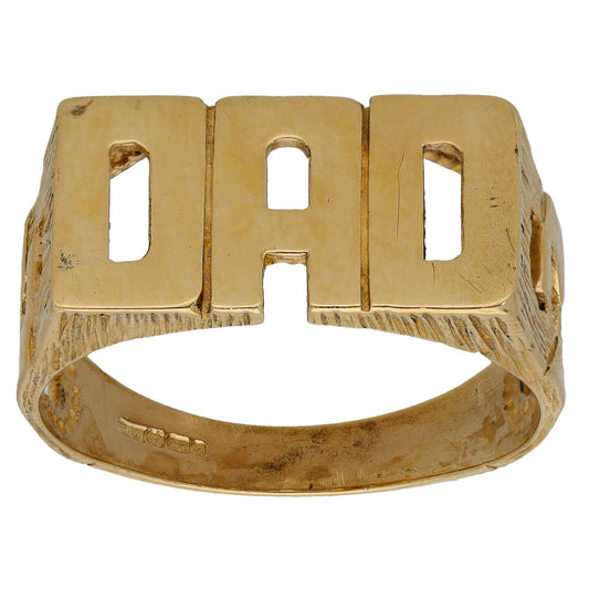 9ct Gold Dad Ring Size Y