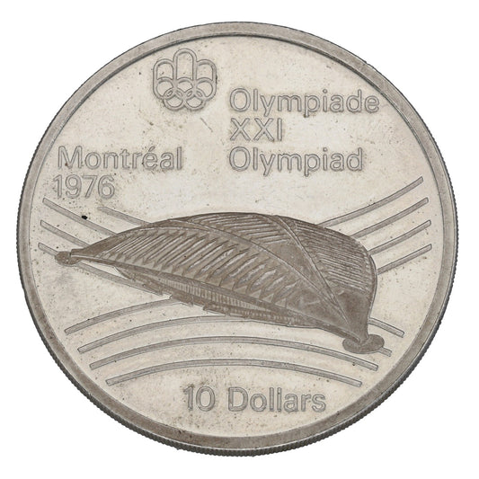 Sterling Silver Montreal Olympics Velodrome 10 Dollars Coin 1976