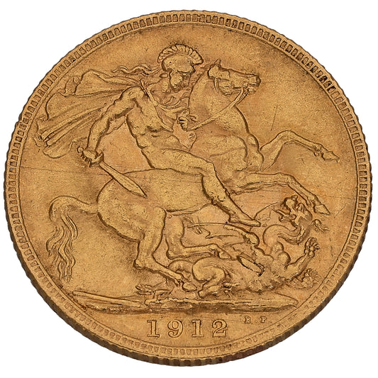 22ct Gold King George V Full Sovereign Coin 1912