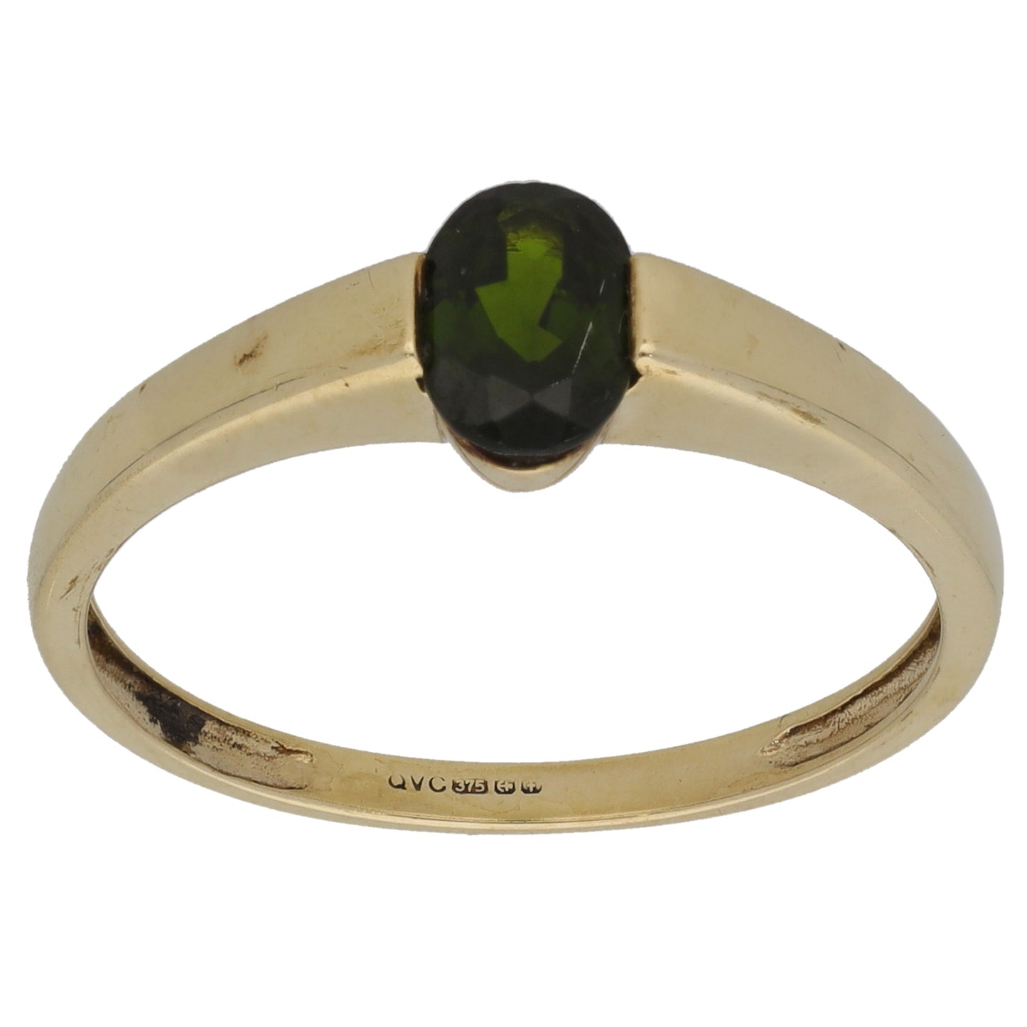 9ct Gold Diopside Single Stone Ring Size T