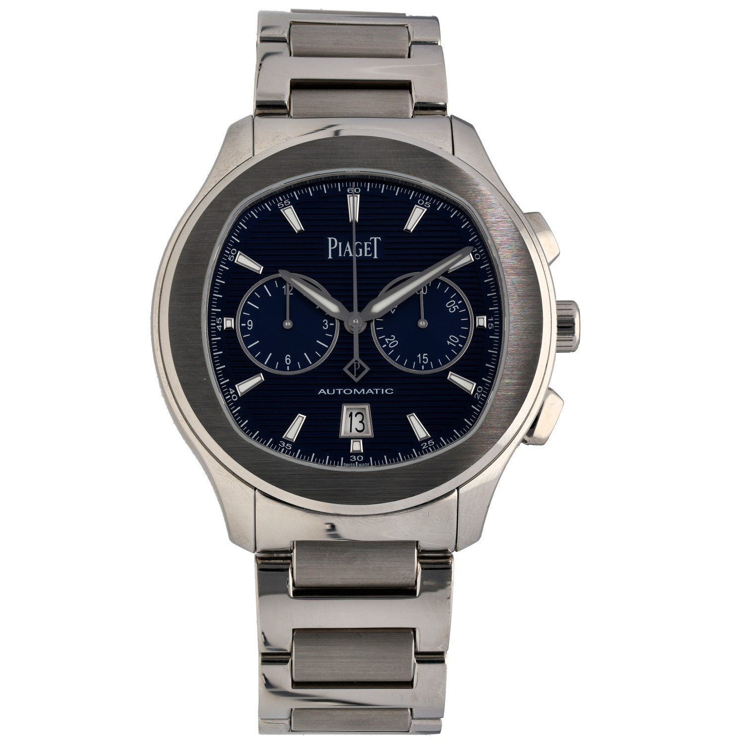 Piaget Polo Chronograph G0A41006 Stainless Steel, Blue Dial, Front Image