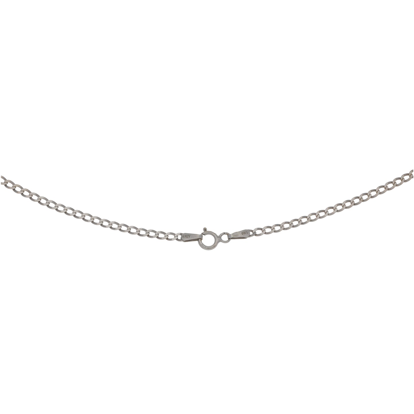 9ct White Gold Curb Chain 20"