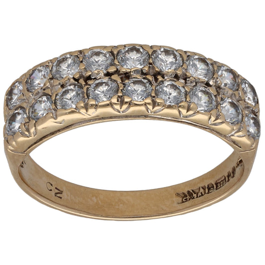 9ct Gold Cubic Zirconia Half Eternity Ring Size N