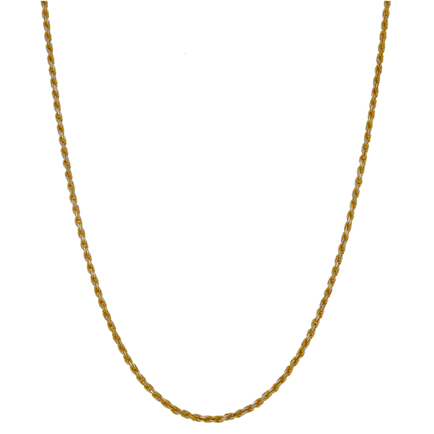 22ct Bi-Colour Gold Rope Chain 22"