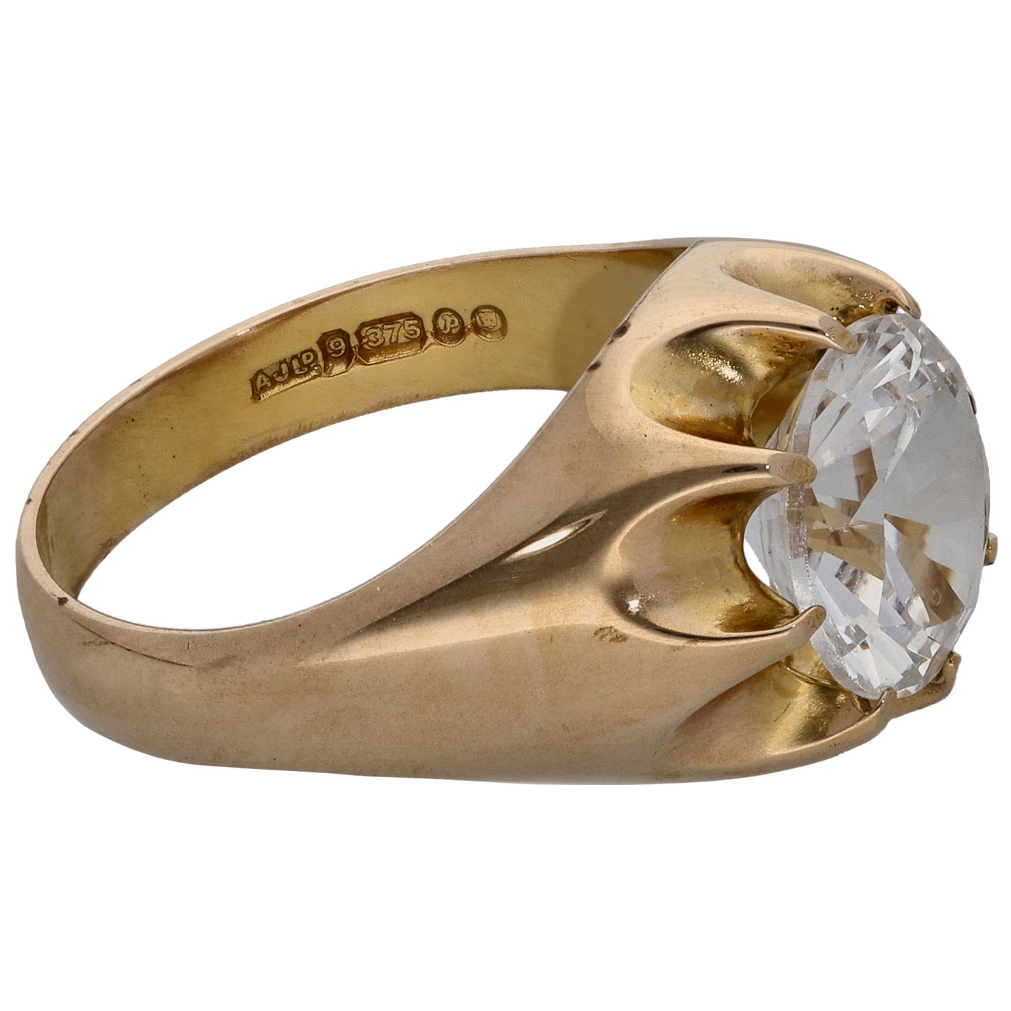 9ct Gold Cubic Zirconia Single Stone Ring Size R