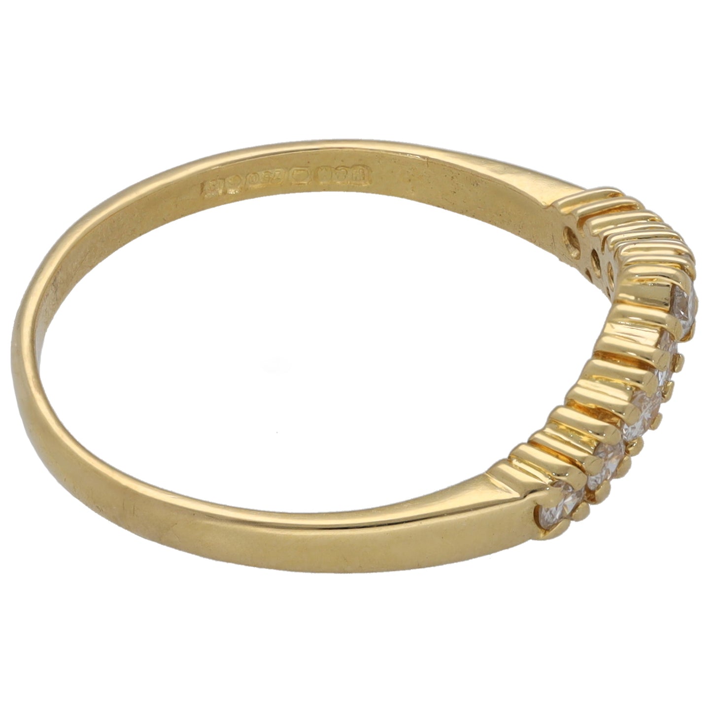 18ct Gold 0.27ct Diamond Wishbone Ring Size P