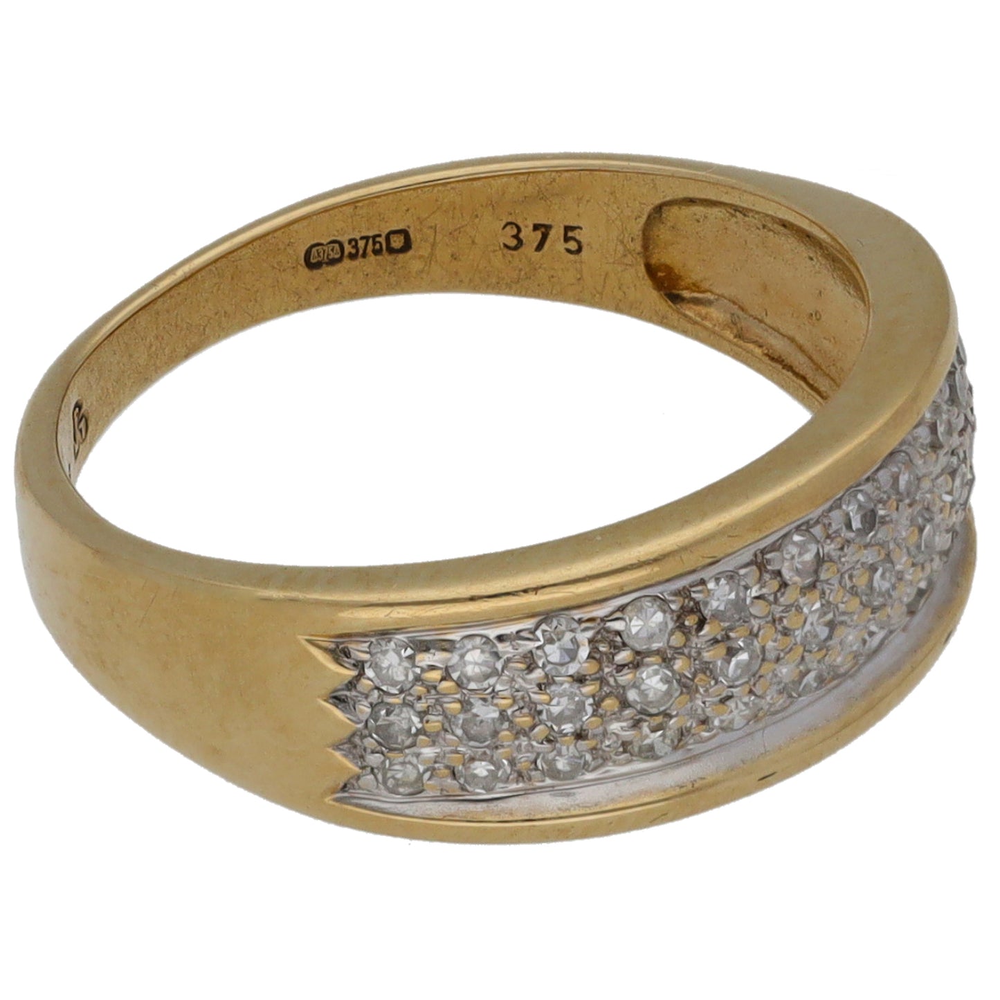9ct Gold 0.25ct Diamond Dress/Cocktail Ring Size L