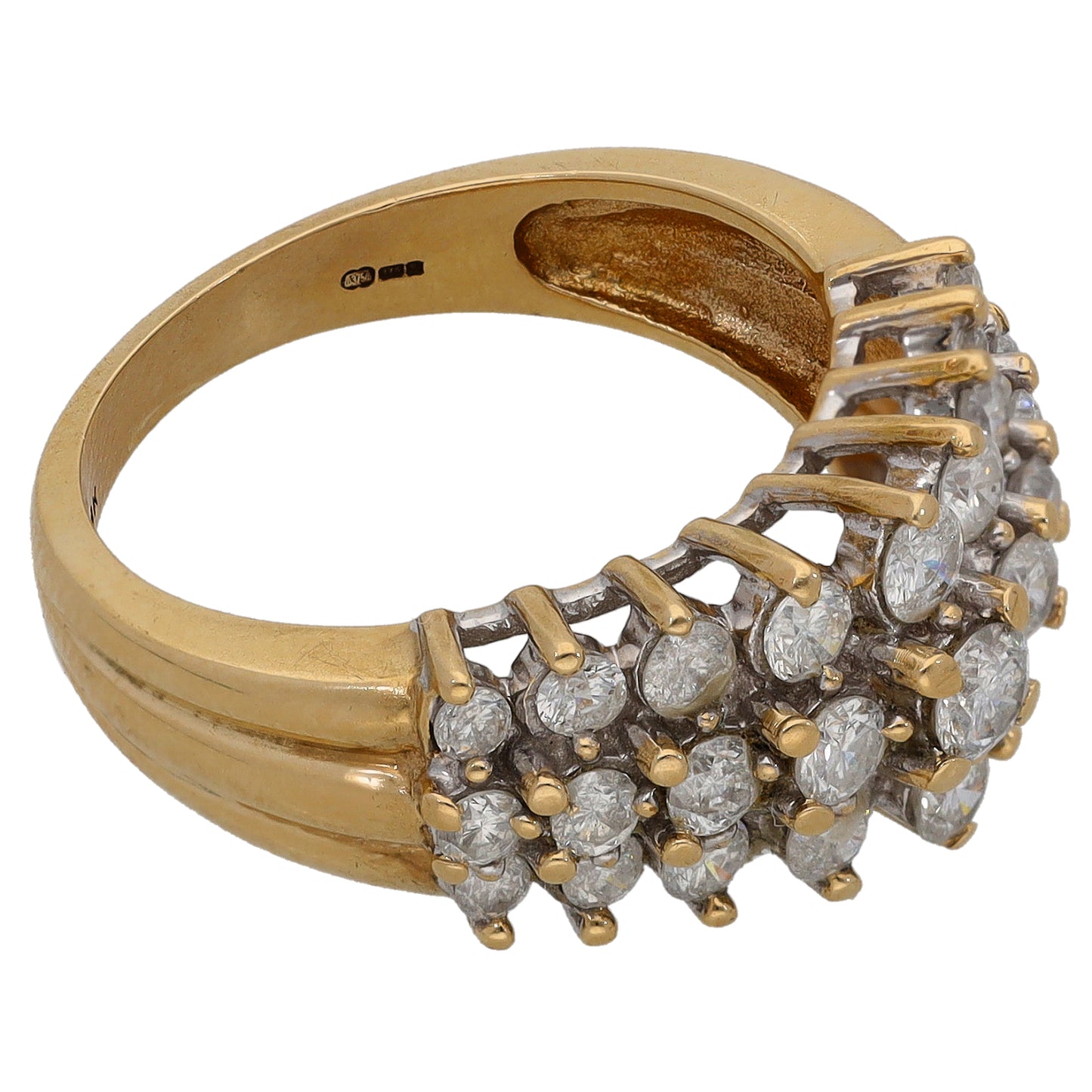 9ct Gold 1.26ct Diamond Dress/Cocktail Ring Size N