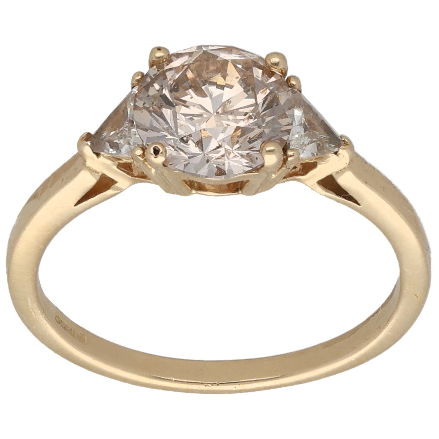 14ct Gold 2.25ct Diamond Trilogy Ring Size O
