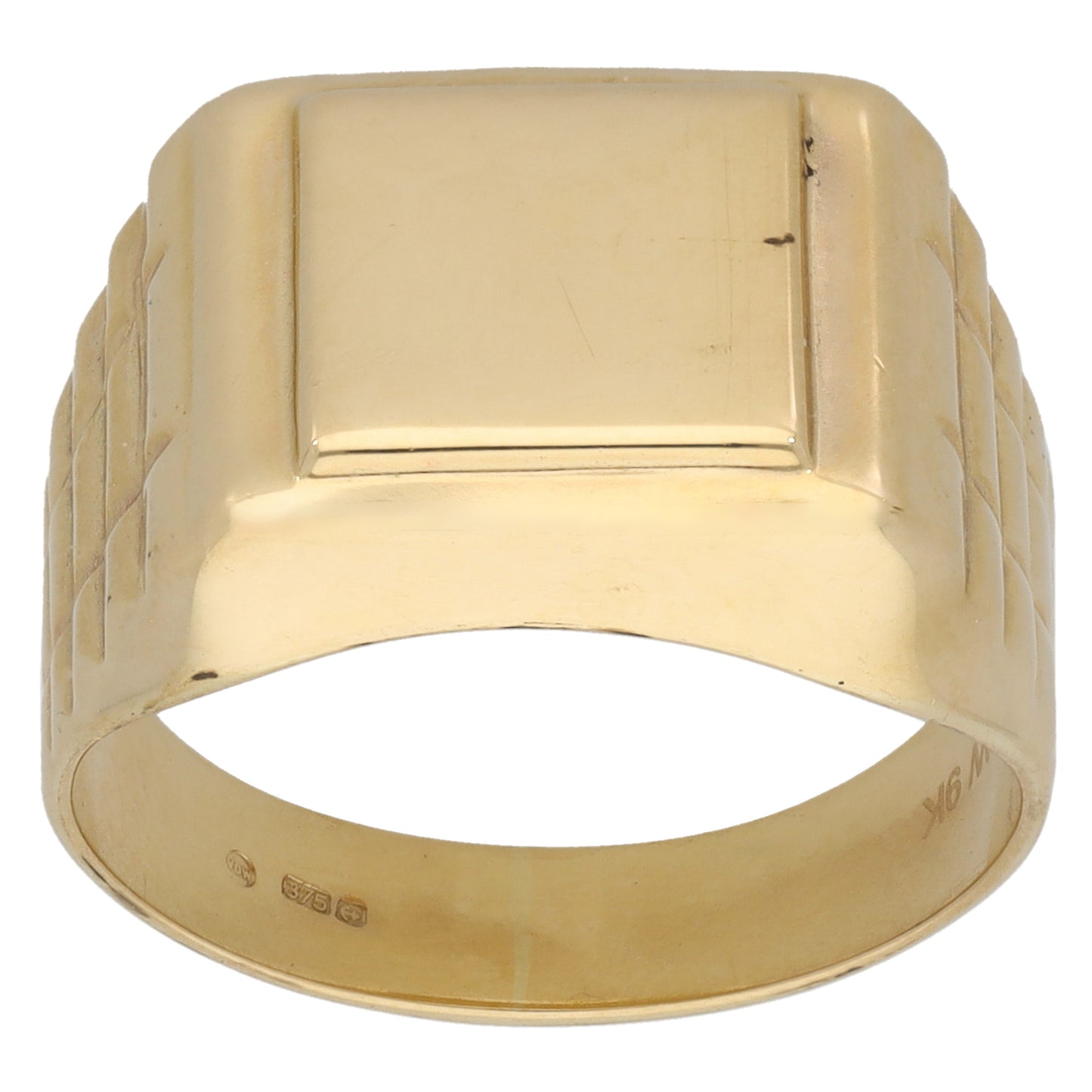 9ct Gold Plain Signet Ring Size S