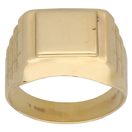9ct Gold Plain Signet Ring Size S