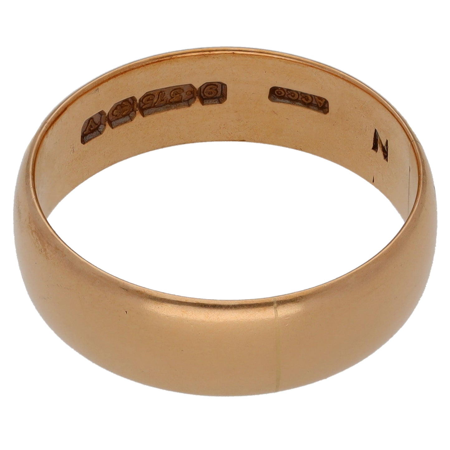 9ct Gold Plain Wedding Ring Size P