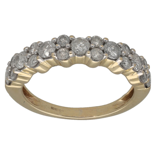 9ct Gold 0.85ct Diamond Half Eternity Ring Size L