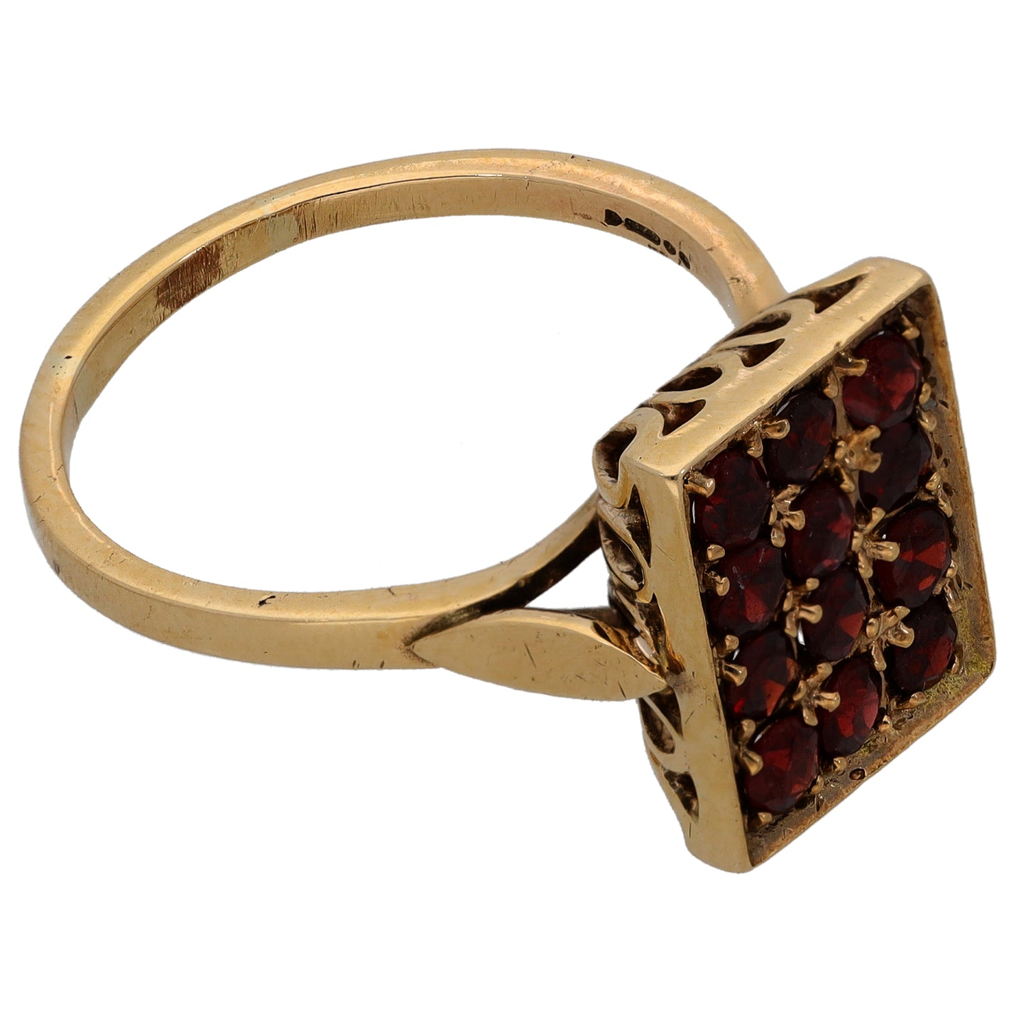 9ct Gold Garnet Dress/Cocktail Ring Size T