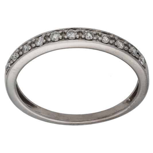 18ct White Gold 0.13ct Diamond Half Eternity Ring Size L