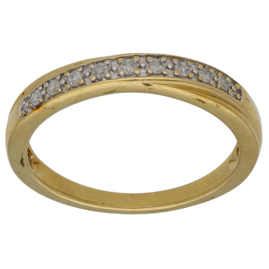 9ct Gold 0.09ct Diamond Half Eternity Ring Size O