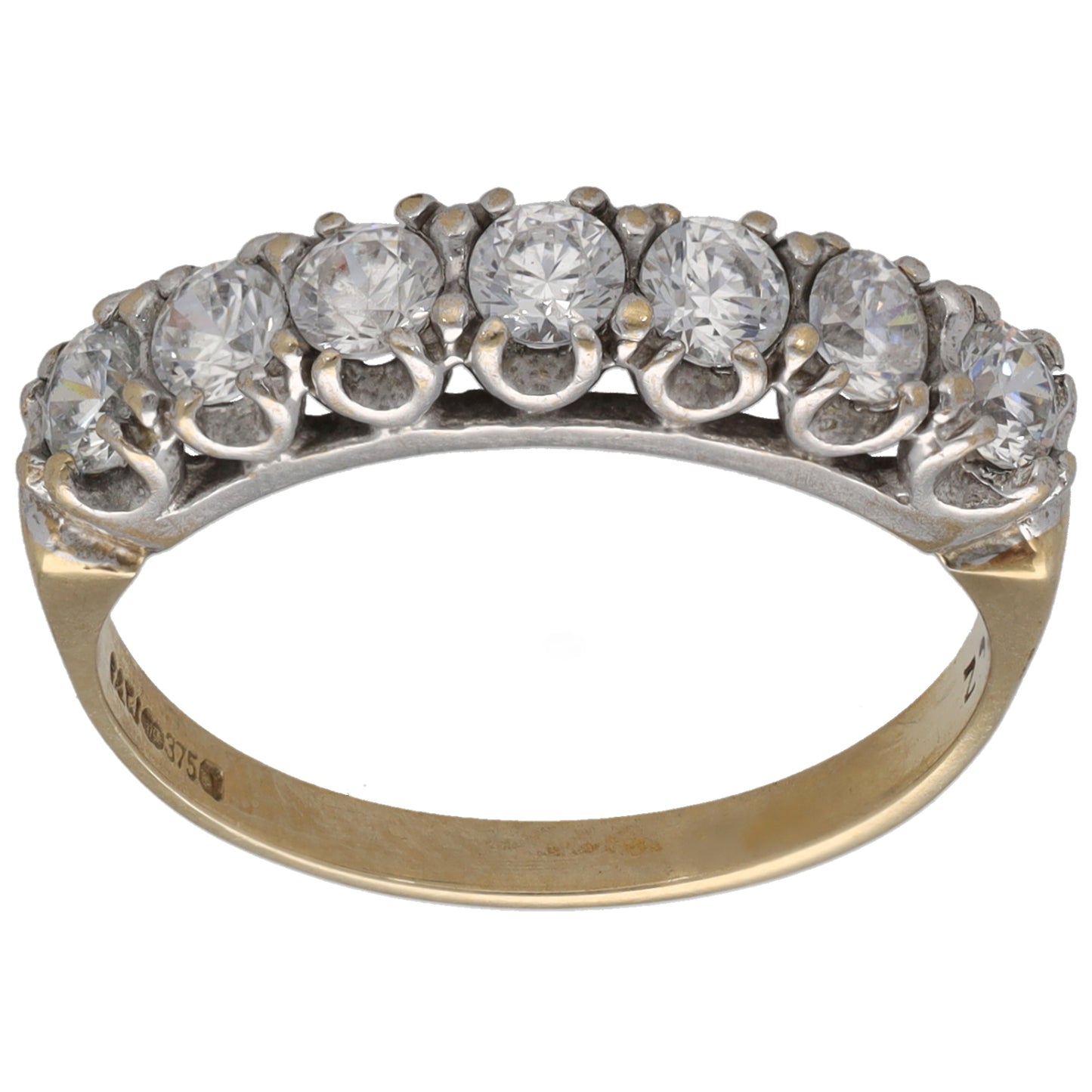 9ct Gold Cubic Zirconia Half Eternity Ring Size N