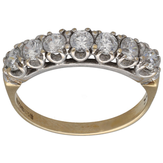 9ct Gold Cubic Zirconia Half Eternity Ring Size N