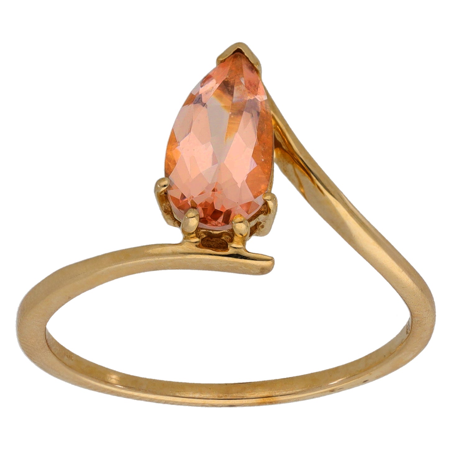 9ct Gold Morganite Single Stone Ring Size U