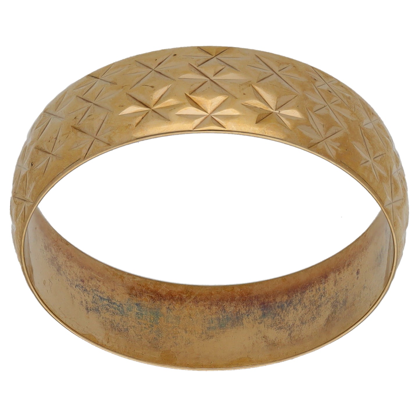 9ct Gold Patterned Wedding Ring Size U