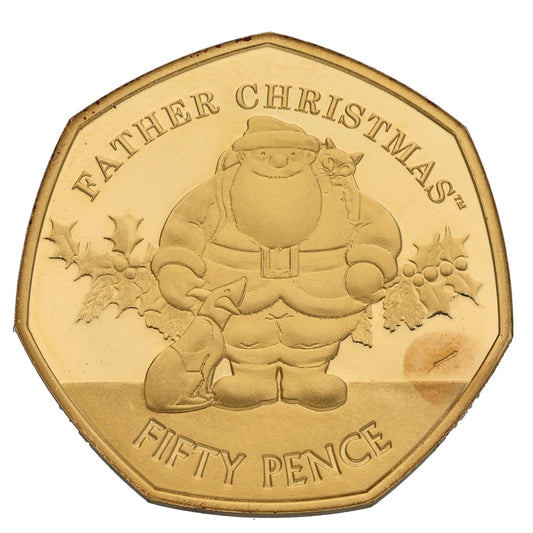22ct Gold Father Christmas Fifty Pence Coin 2019