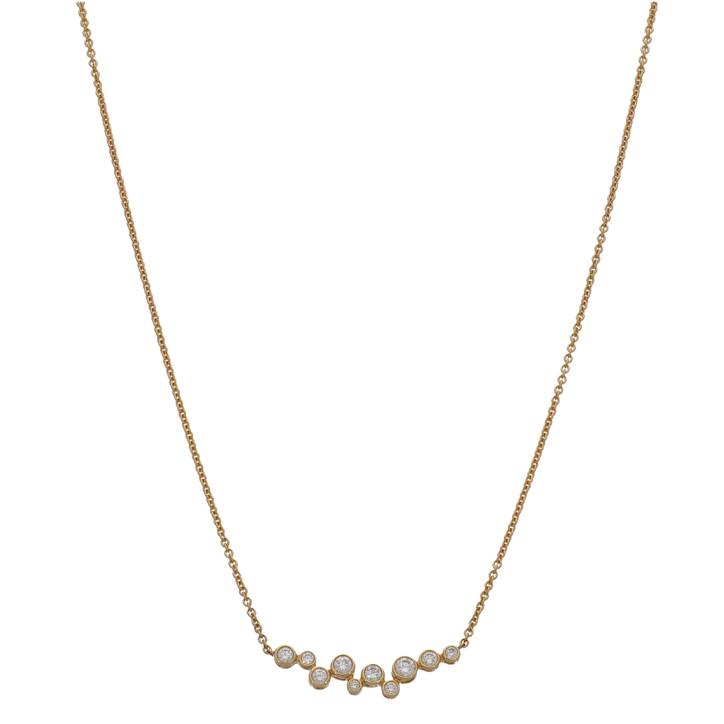 18ct Gold 0.31ct Diamond Fancy Necklace 14"