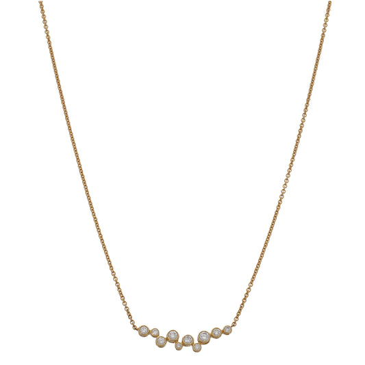 18ct Gold 0.31ct Diamond Fancy Necklace 14"