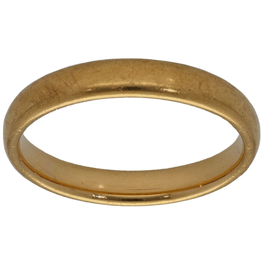 22ct Gold Plain Wedding Ring Size N