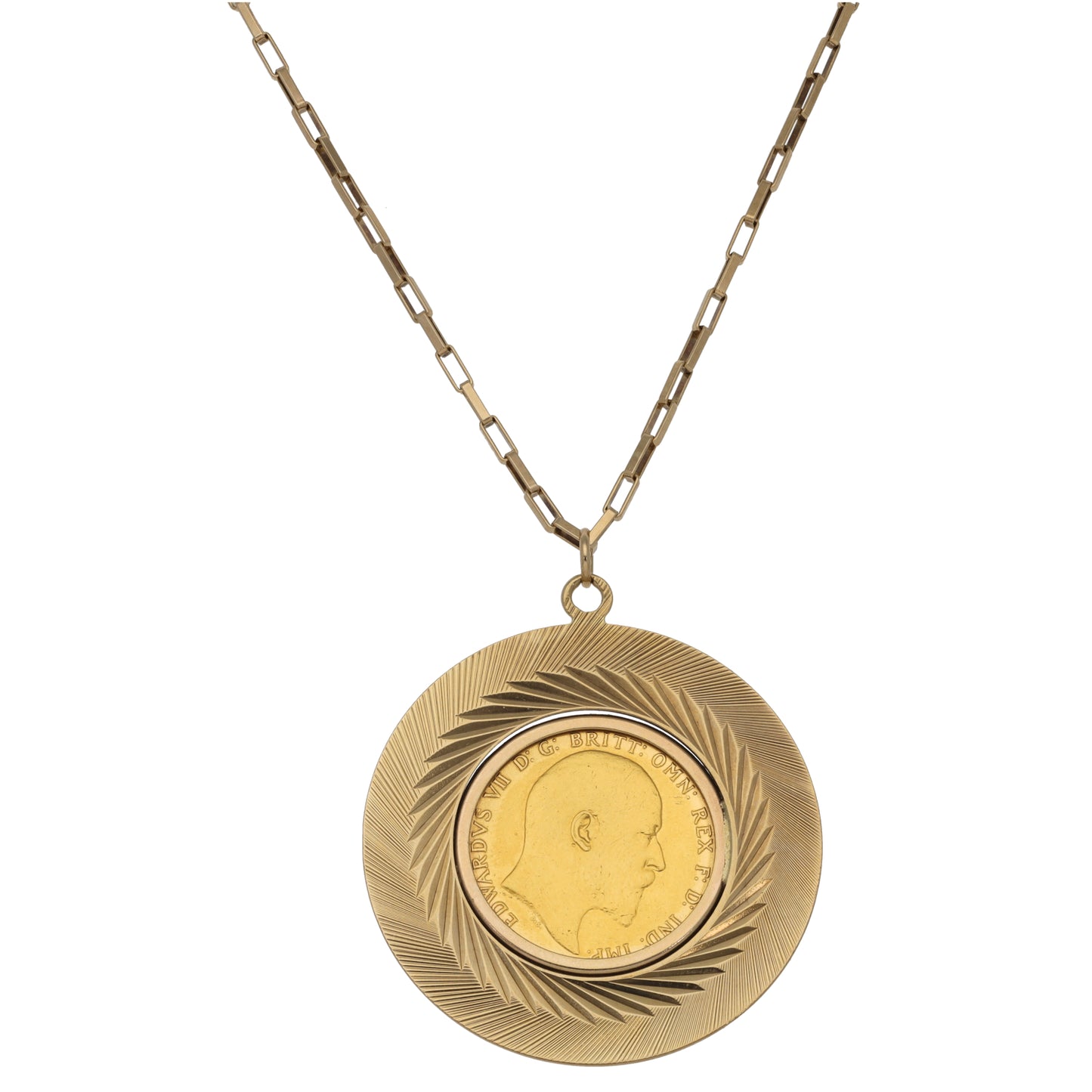 9ct Gold Full Sovereign Coin Pendant With Chain