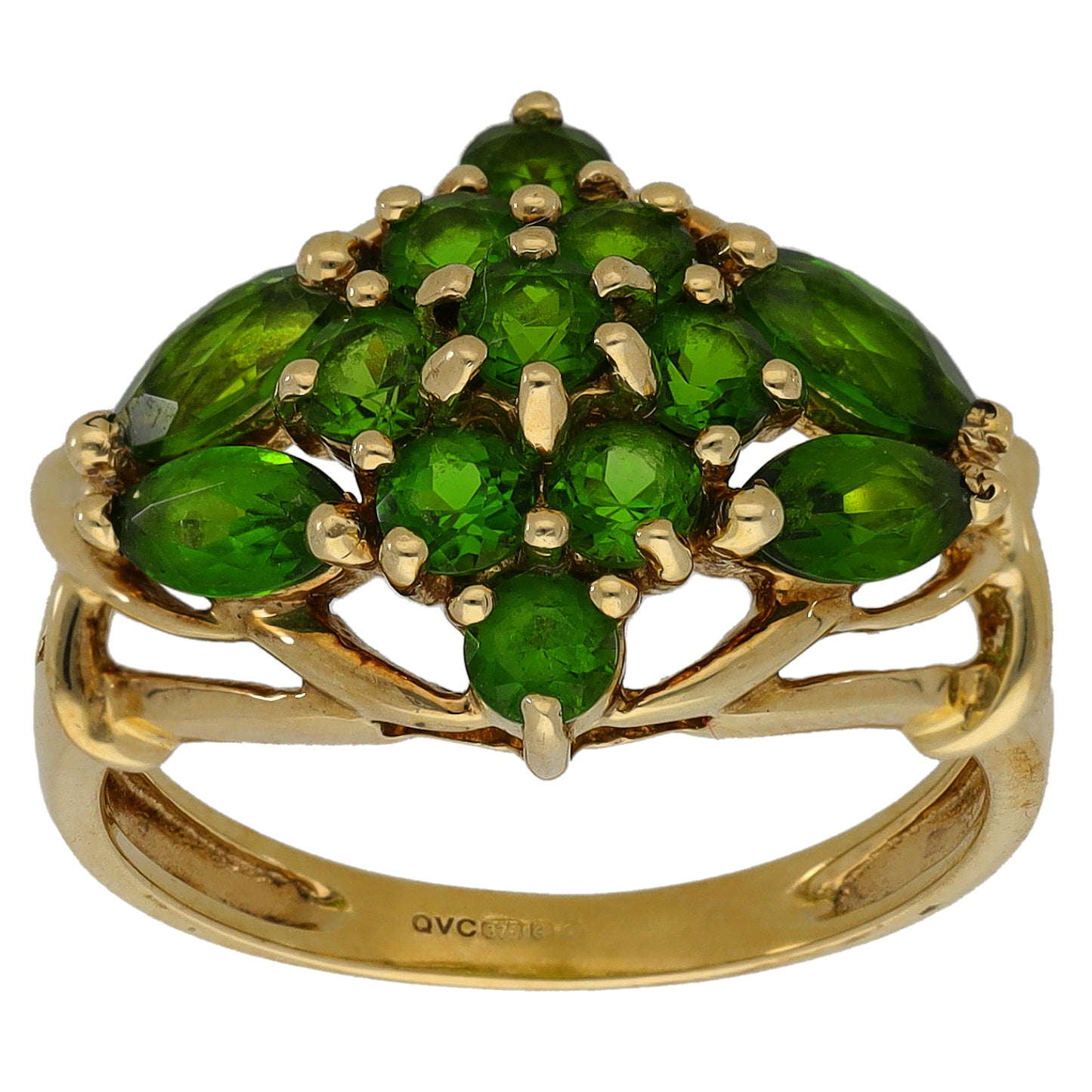 9ct Gold Diopside Dress/Cocktail Ring Size N