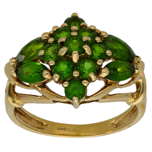 9ct Gold Diopside Dress/Cocktail Ring Size N