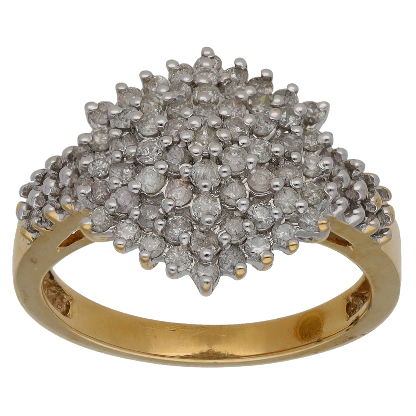 9ct Gold 0.78ct Diamond Cluster Ring Size O