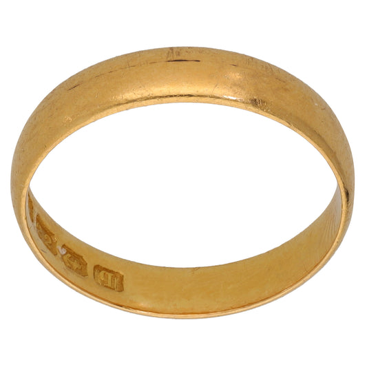 22ct Gold Plain Wedding Ring Size O