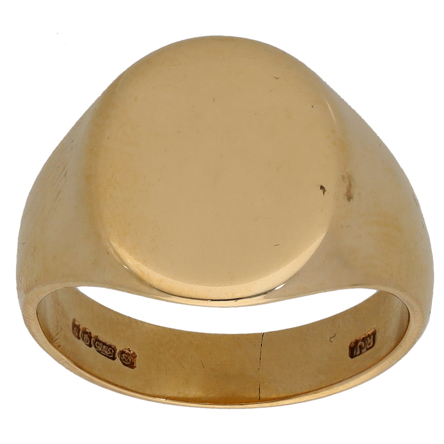 9ct Gold Plain Signet Ring Size Q
