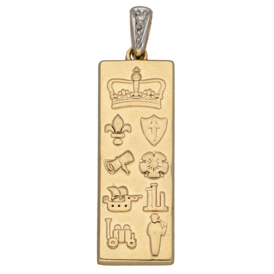 9ct Gold 0.01ct Diamond Ingot Pendant