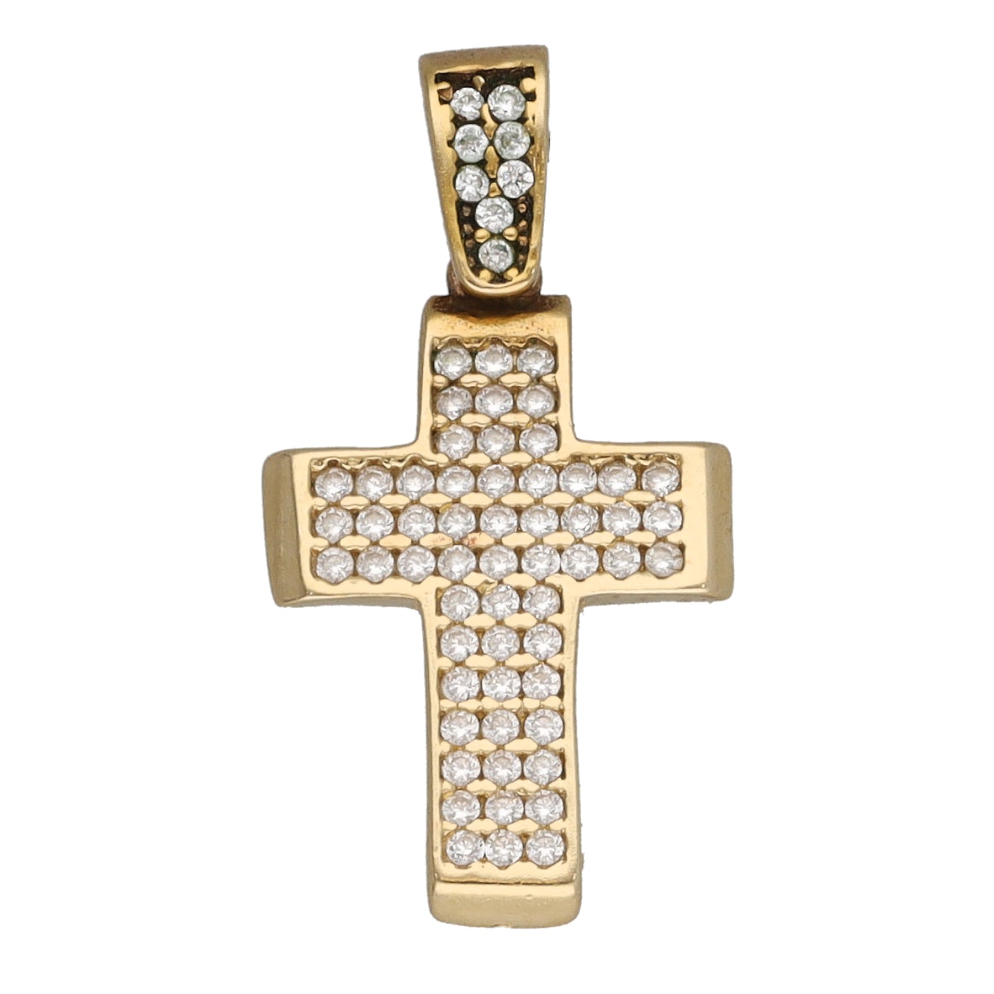 14ct Gold Cubic Zirconia Crucifix Pendant