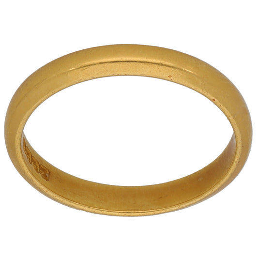 22ct Gold Plain Wedding Ring Size N