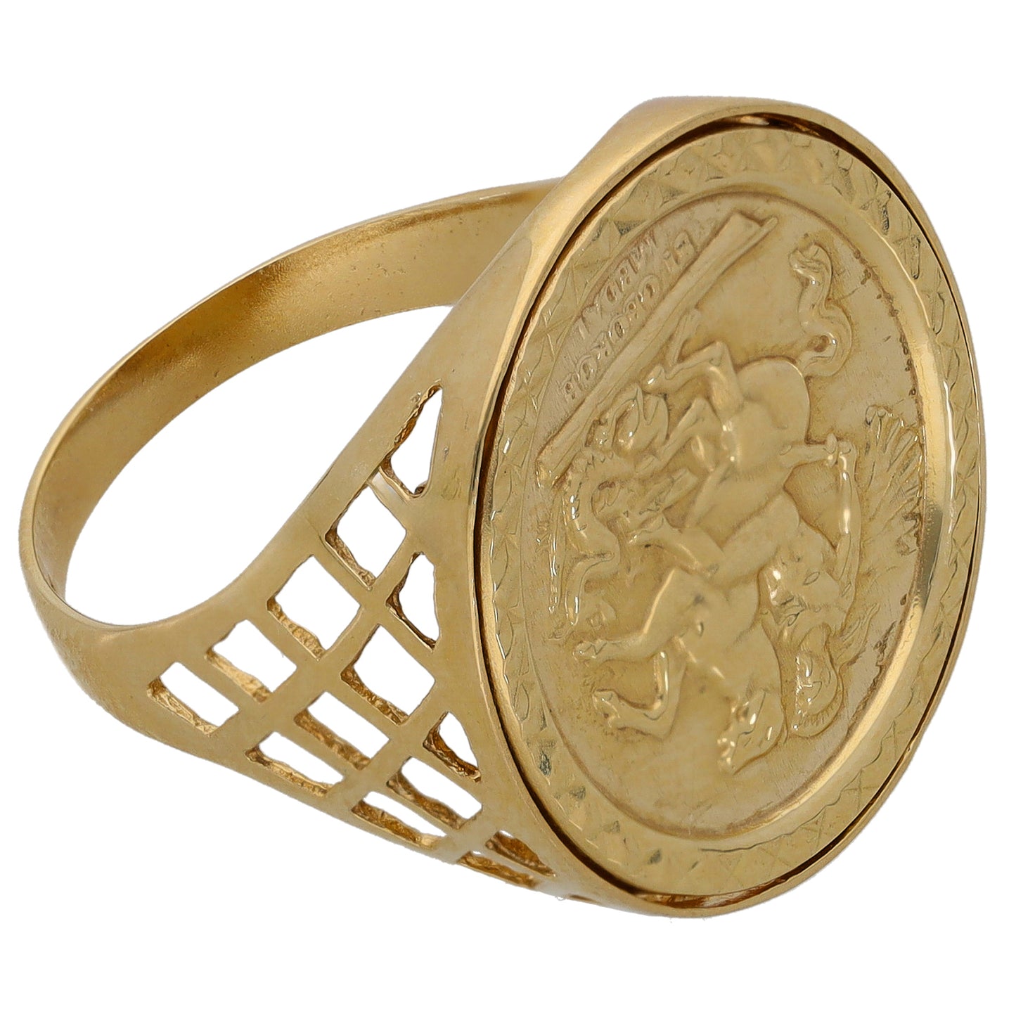 9ct Gold St George Ring Size S