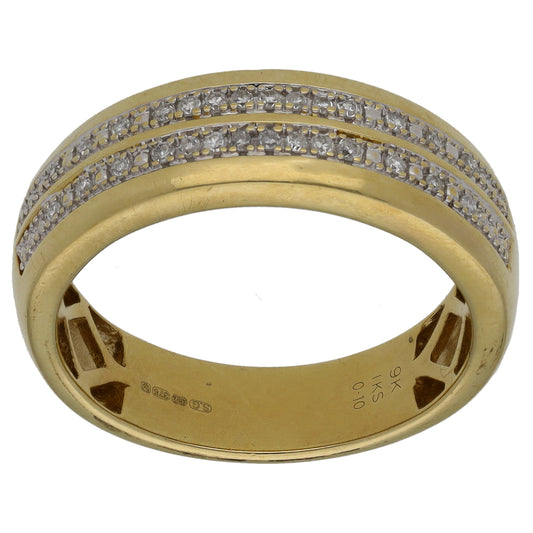 9ct Gold 0.98ct Diamond Half Eternity Ring Size P
