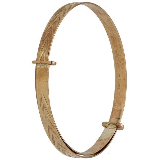 9ct Gold Patterned Expanding Bangle