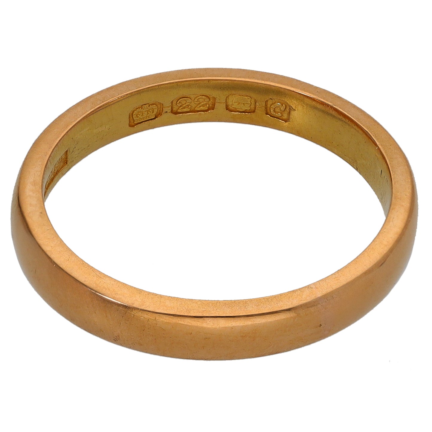22ct Gold Plain Wedding Ring Size N